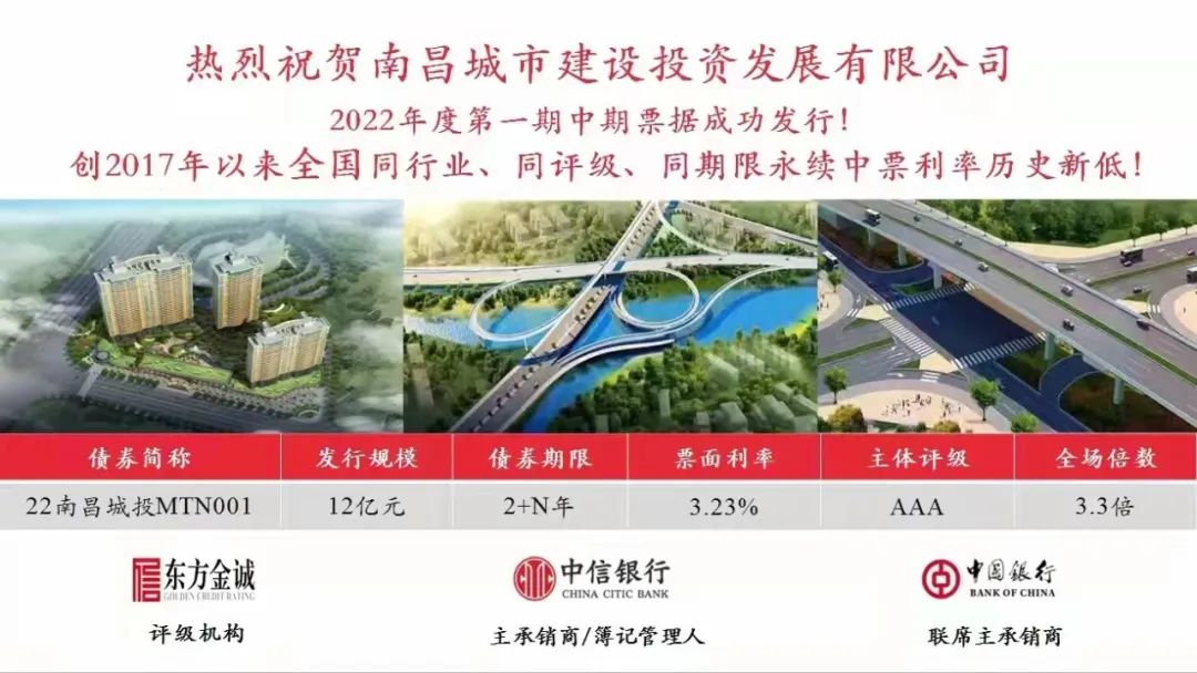 2022首戰(zhàn)告捷！南昌城投集團(tuán)成功發(fā)行12億元中期票據(jù)